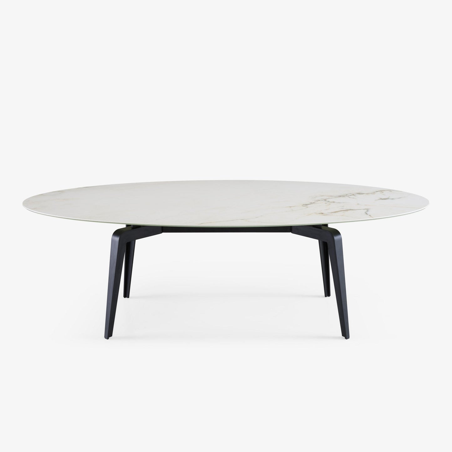 ODESSA - Oval dining table with porcelain stoneware top marble effect