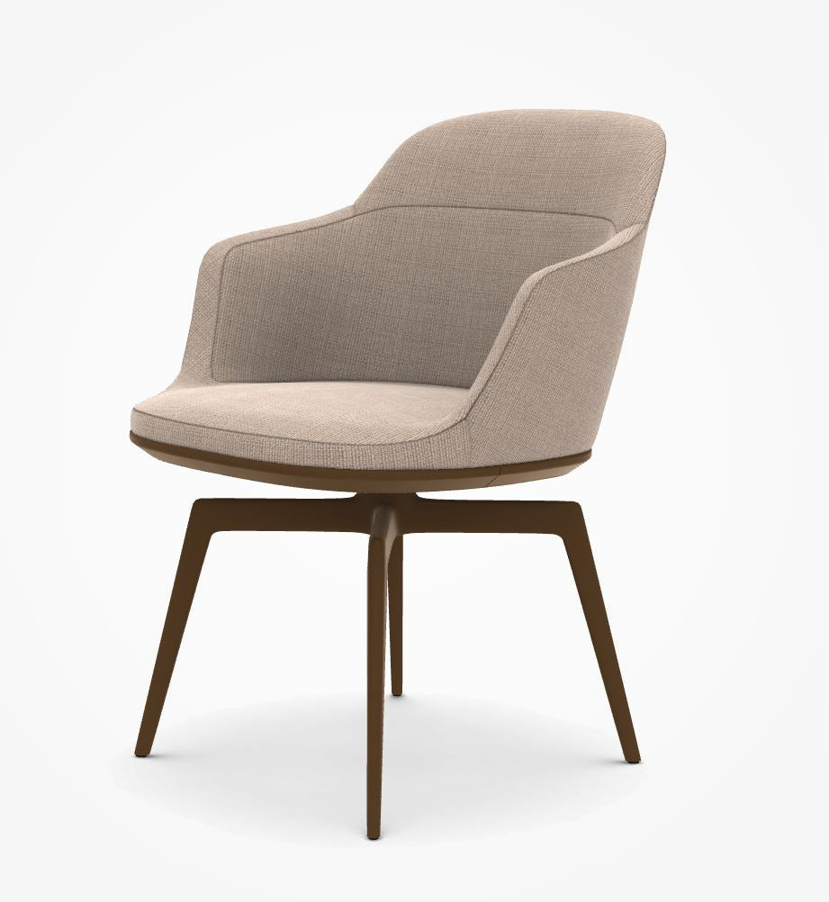 CARATOS - Swivel chair with armrests (Upholstery | Leather | Alfa)