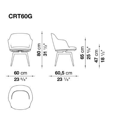 CARATOS - Swivel chair with armrests (Upholstery | Leather | Alfa)
