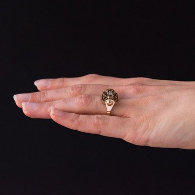 0.20 Carat Diamond Yellow Gold Ring, 1940s-OLU-896226