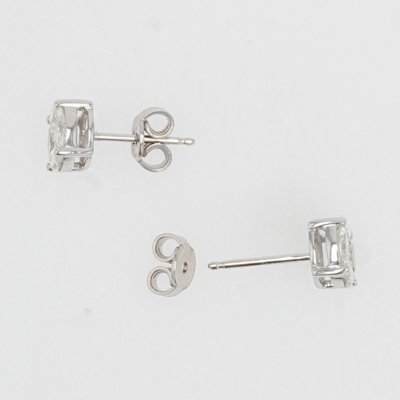 0.24 Carat 18 Karat Modern White Gold Diamond Stud Earrings, Set of 2-OLU-1281873