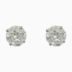 0.56 Carat Modern Diamond 18 Karat White Gold Stud Earrings, Set of 2-OLU-1281868