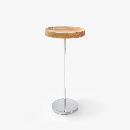 CHANTERELLE - Round walnut high side table