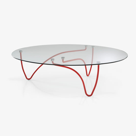 Rythme - Oval occasional table clear glass top