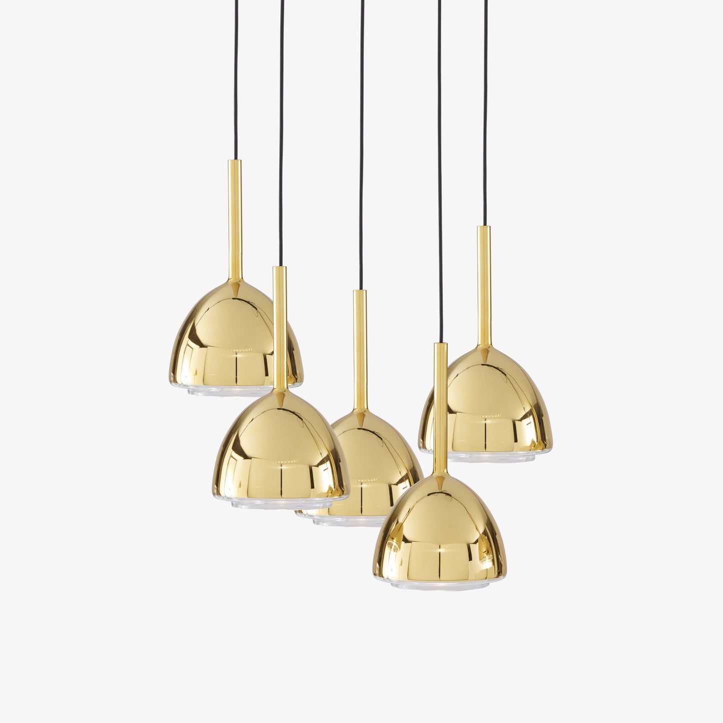 Brass bell - Suspended ceiling light 5 cables