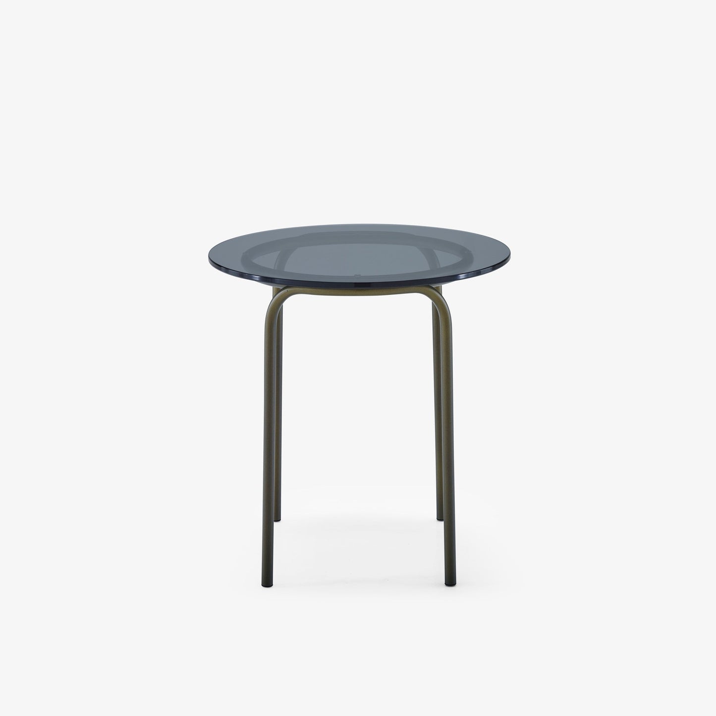 LIAM - Round tempered glass high side table