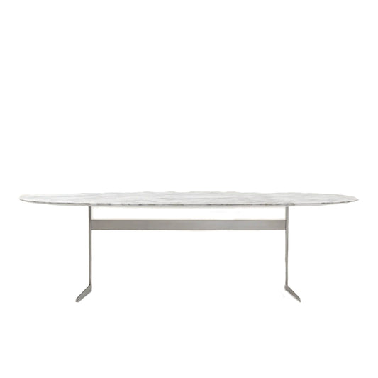 FLY Oval Marble Table (Category - Marble Emperador, Carrara, Marquina, Damasco, Stardust)