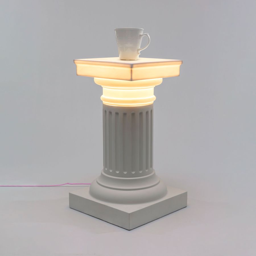 Porcelain and Fiberglass Lamp & Side Table Las Vegas by Seletti