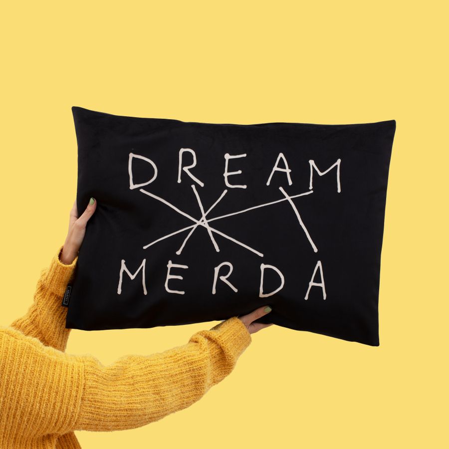 67 x 47 Fabric Cushion DreamMerda by Seletti #Black