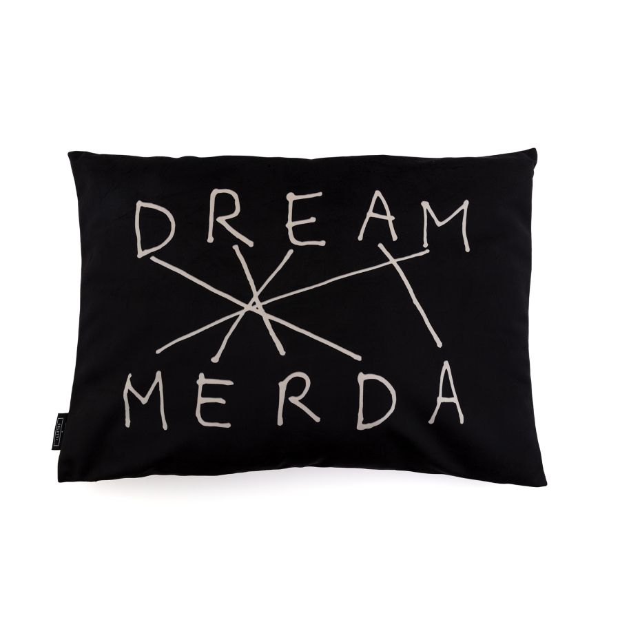 67 x 47 Fabric Cushion DreamMerda by Seletti #Black