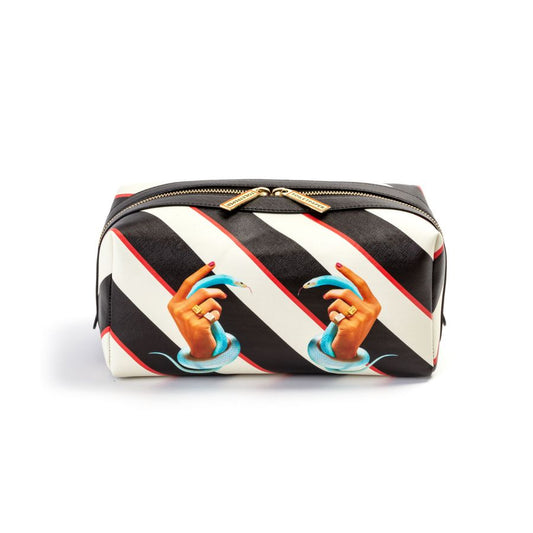 Wash Bag Stripes Hands with Snakes by Seletti