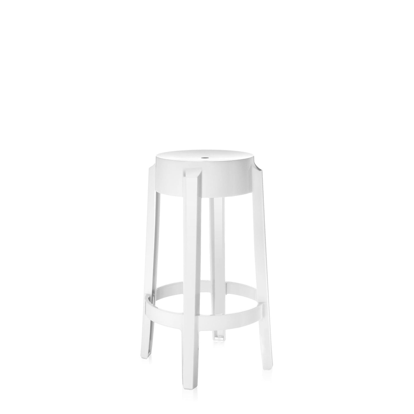 Charles Ghost Bar Stool H65 by Kartell #Glossy White