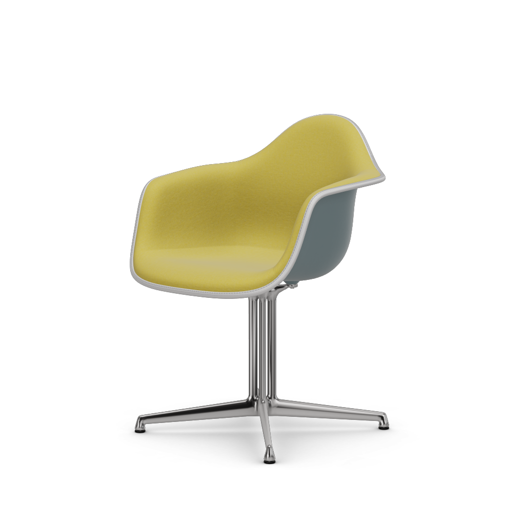 EAMES Plastic Armchair Dal (with Full Upholstery) (Color of Seat Shell -Ice Grey) (Request Info)