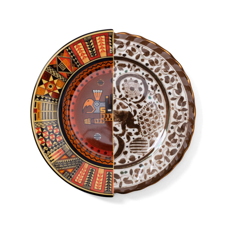 Bone China porcelain Dinner plate Hybrid Mitla Dinner Plate by Seletti