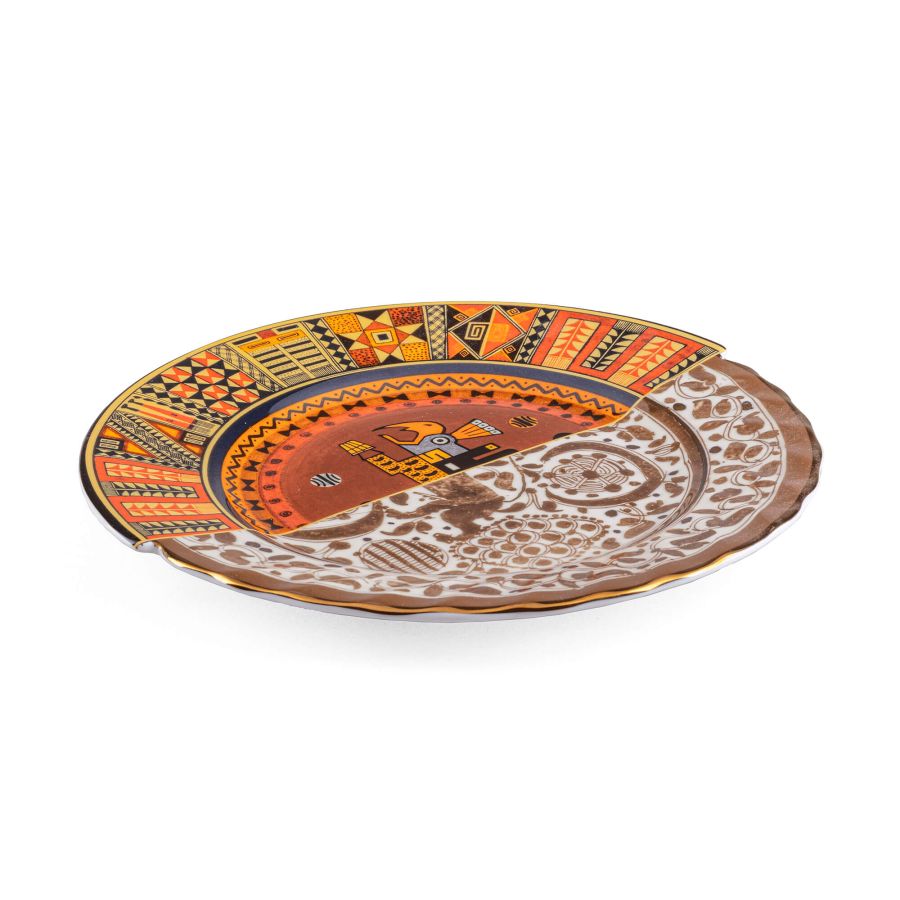 Bone China porcelain Dinner plate Hybrid Mitla Dinner Plate by Seletti