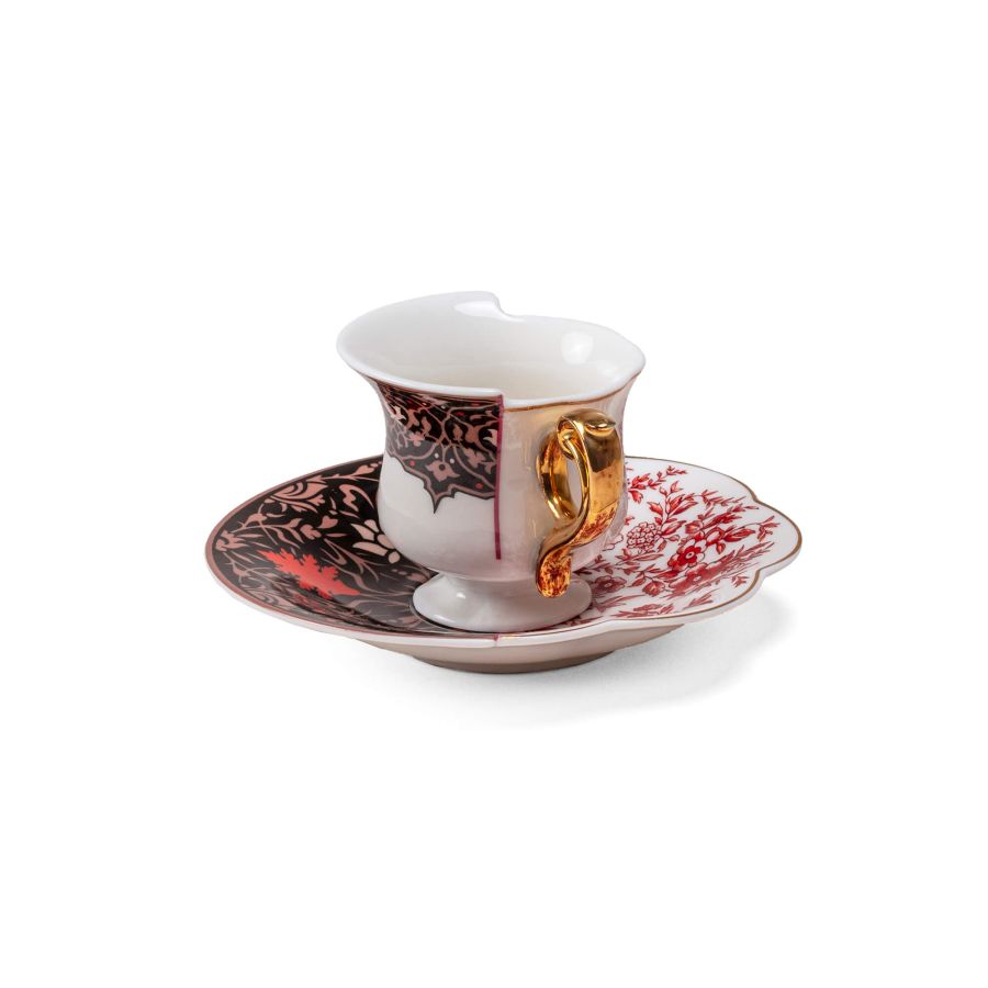 Bone China porcelain Coffee Cup with Saucer Hybrid Sagala Coffee Cup by Seletti