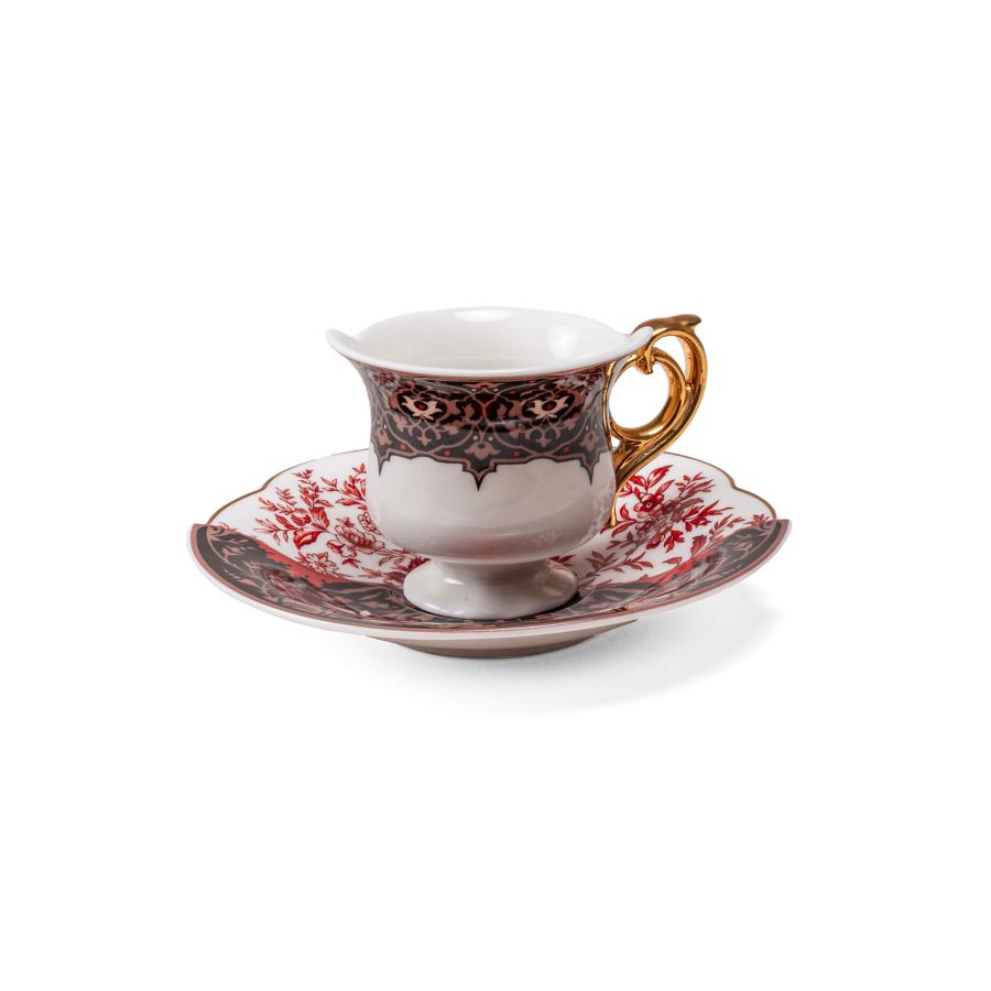 Bone China porcelain Coffee Cup with Saucer Hybrid Sagala Coffee Cup by Seletti