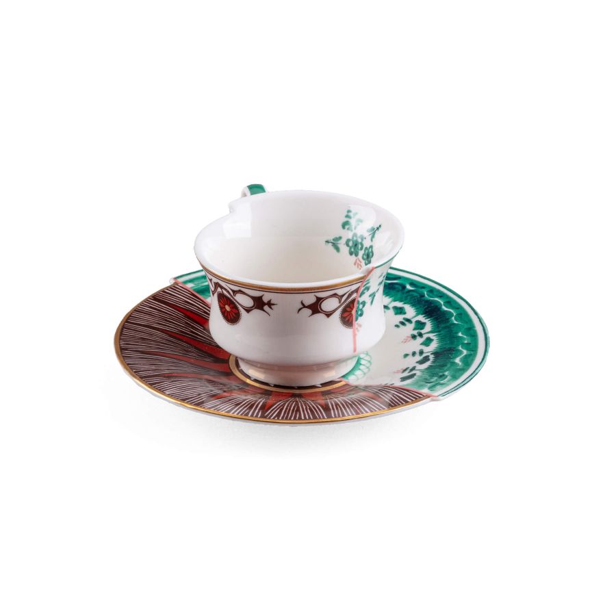 Bone China porcelain Coffee Cup with Saucer Hybrid Chuchuito Coffee Cup by Seletti