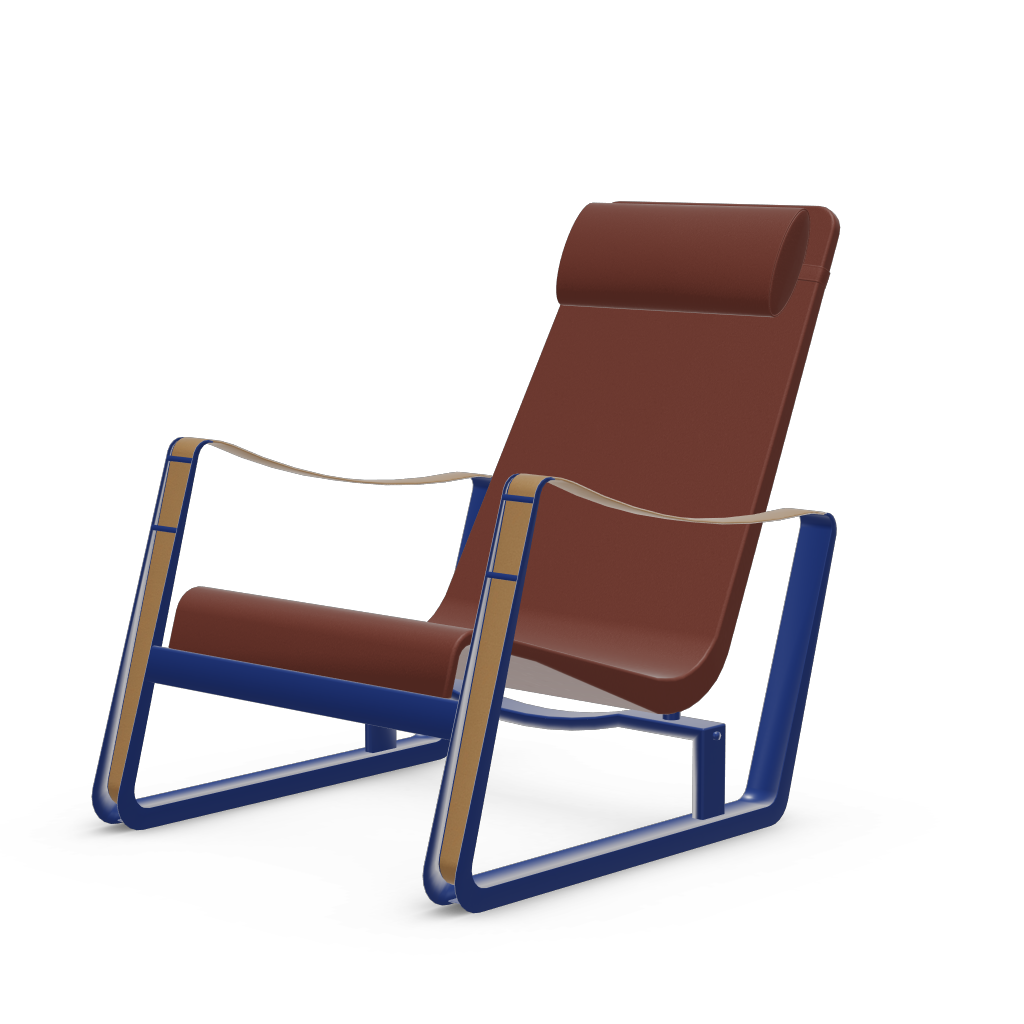 Cite Lounge Chair (Prouve Bleu Marcoule powder-coated (smooth)) by Vitra