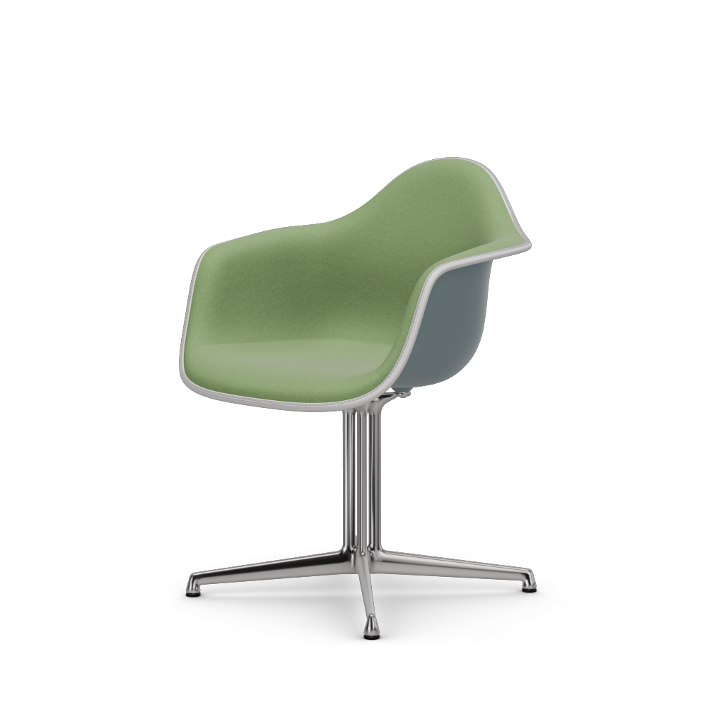 EAMES Plastic Armchair Dal (with Full Upholstery) (Color of Seat Shell -Ice Grey) (Request Info)