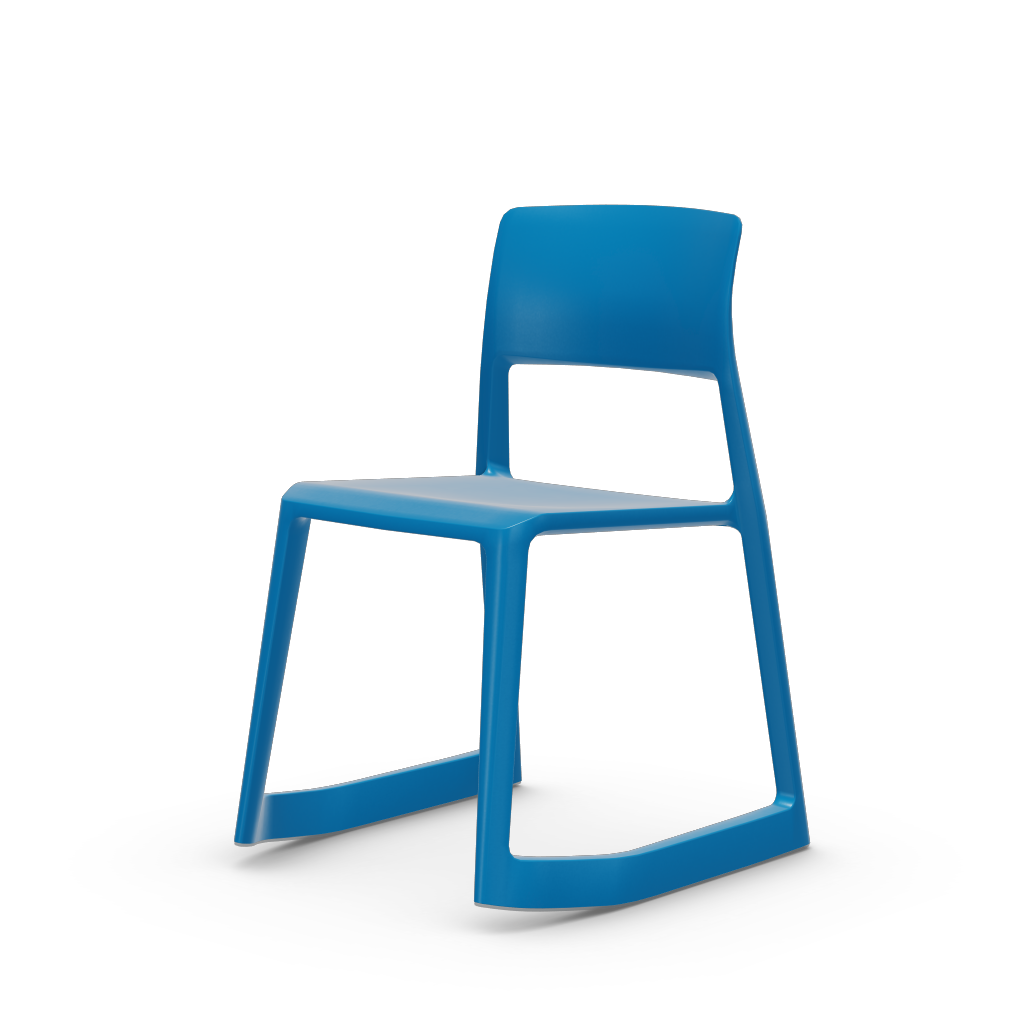 Tip Ton solid plastic chair with a forward-tilt by Vitra #glacier blue