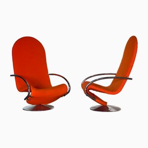 1-2-3 Series Highback Chairs by Verner Panton for Fritz Hansen, 1970s, Set of 2-NPC-2041870