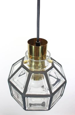 1 of 2 Iron and Clear Glass Pendant Lights by Limburg, Germany, 1960s-UGR-1085670