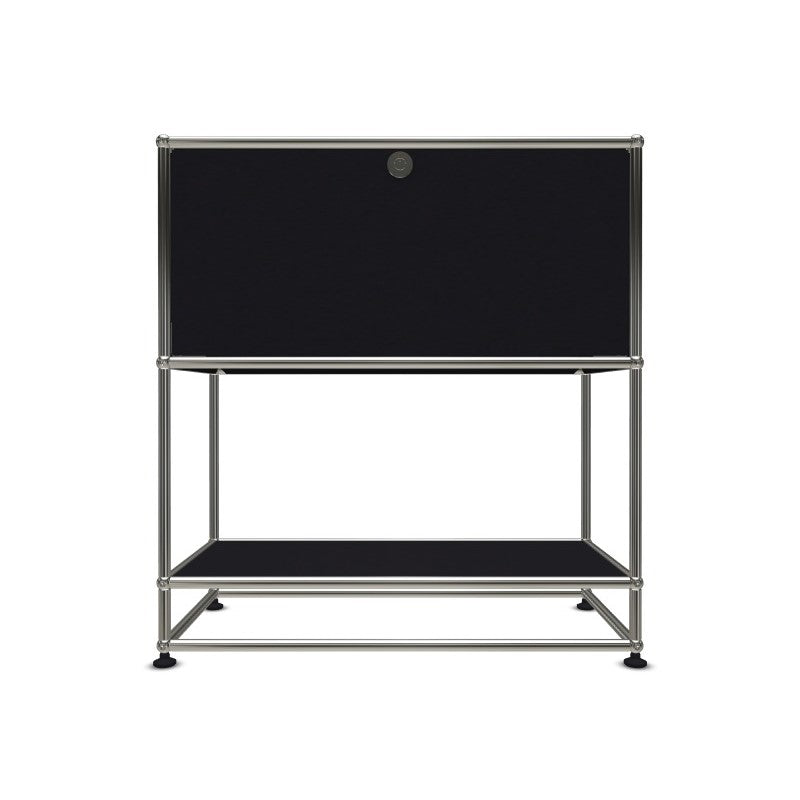 1x3 Modular Metal Highboard with 1 top door & 0-1 pannel [W750XD350XH(100+350+350)] by Usm #Graphite Black [RAL 9011]