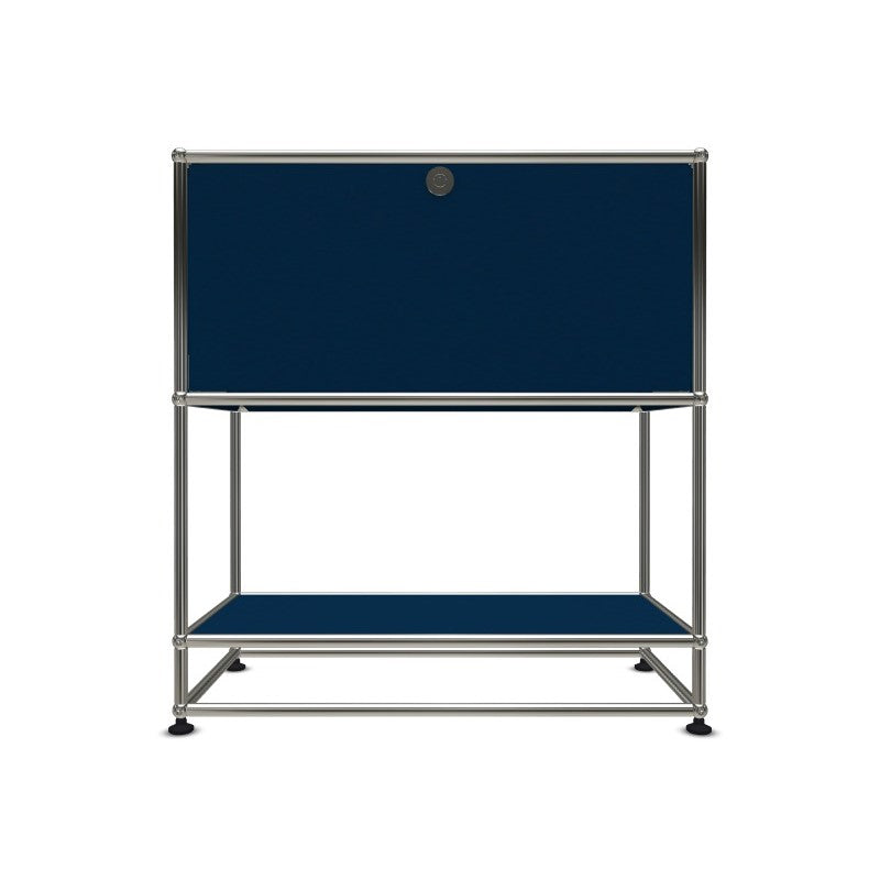 1x3 Modular Metal Highboard with 1 top door & 0-1 pannel [W750XD350XH(100+350+350)] by Usm #Steel Blue [RAL 5011]