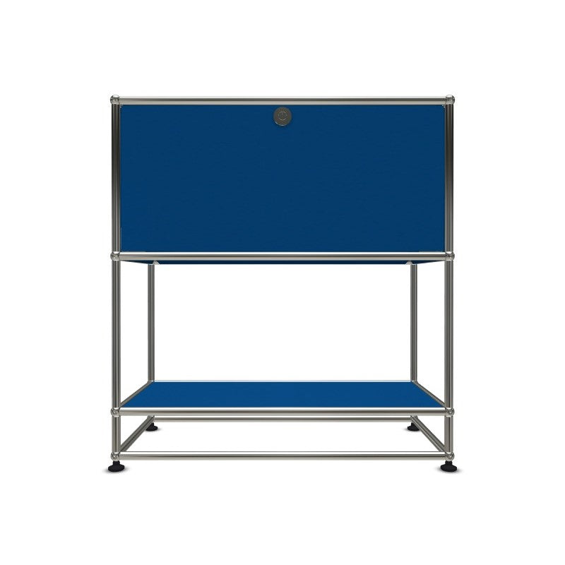 1x3 Modular Metal Highboard with 1 top door & 0-1 pannel [W750XD350XH(100+350+350)] by Usm #Gentian Blue [RAL 5010]