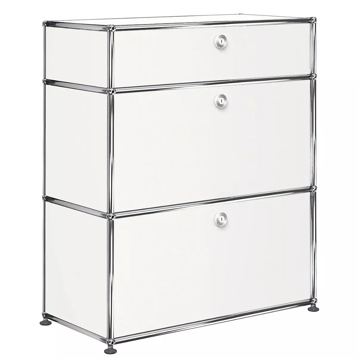 1x3 Modular Metal Highboard with 3 doors [W750XD350XH(350+350+175)] by Usm #Pure White [RAL 9010]