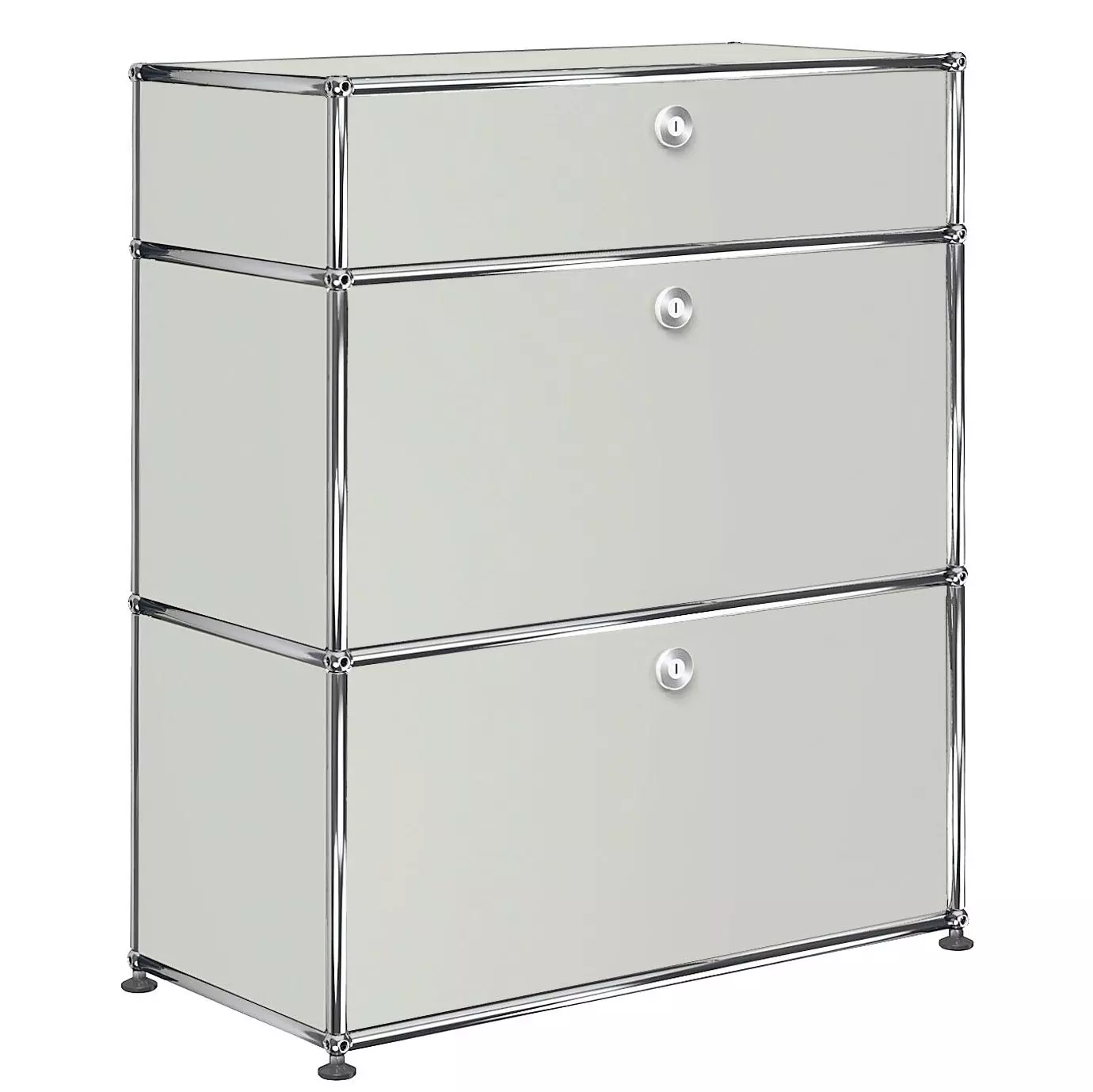 1x3 Modular Metal Highboard with 3 doors [W750XD350XH(350+350+175)] by Usm #Light Gray [RAL 7035]