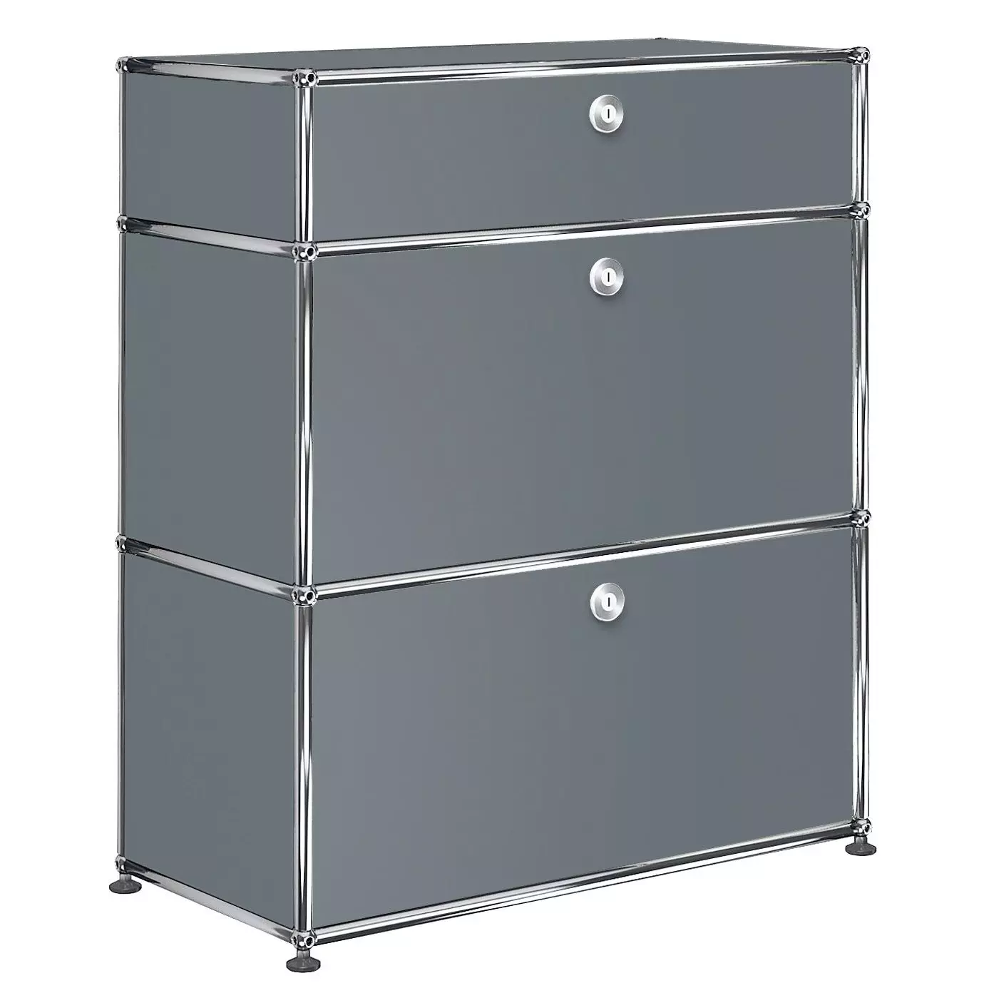 1x3 Modular Metal Highboard with 3 doors [W750XD350XH(350+350+175)] by Usm #USM Mid-Gray