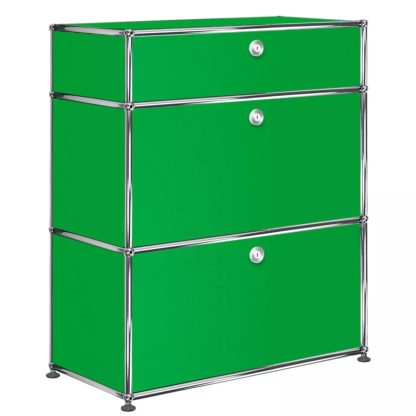 1x3 Modular Metal Highboard with 3 doors [W750XD350XH(350+350+175)] by Usm #USM Green