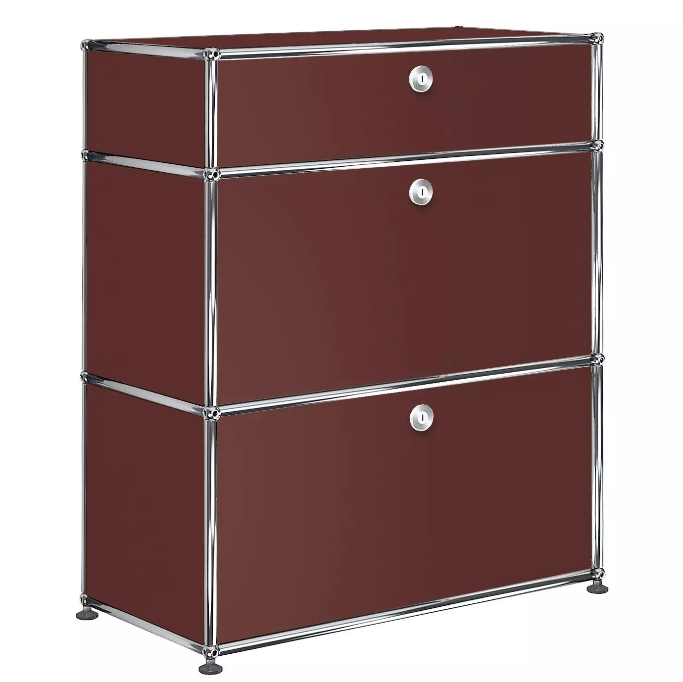 1x3 Modular Metal Highboard with 3 doors [W750XD350XH(350+350+175)] by Usm #USM Brown