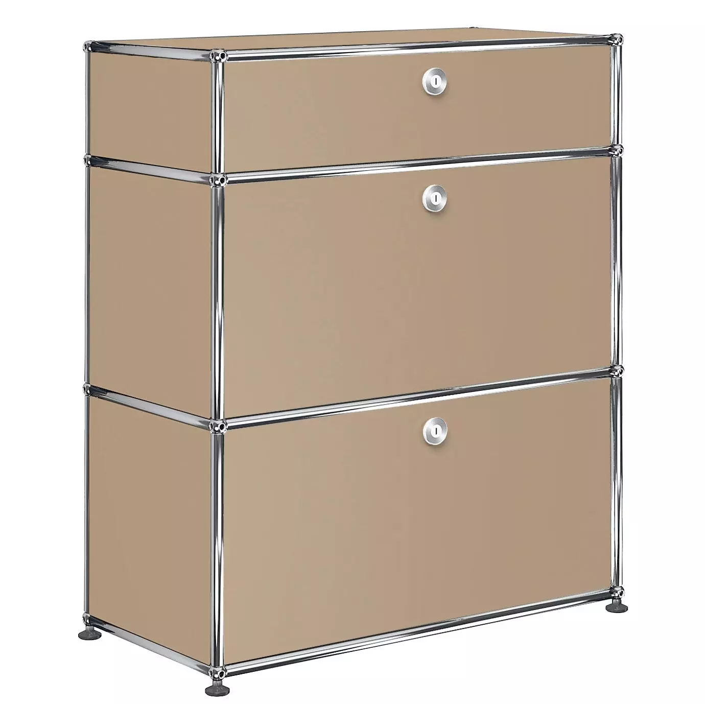 1x3 Modular Metal Highboard with 3 doors [W750XD350XH(350+350+175)] by Usm #USM Beige