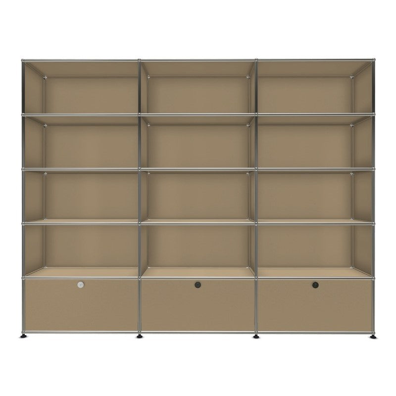 3x5 Module System with 3 bottom doors [W(750+750+750)XD350xH(350+350+350+350+350)] by Usm #USM Beige