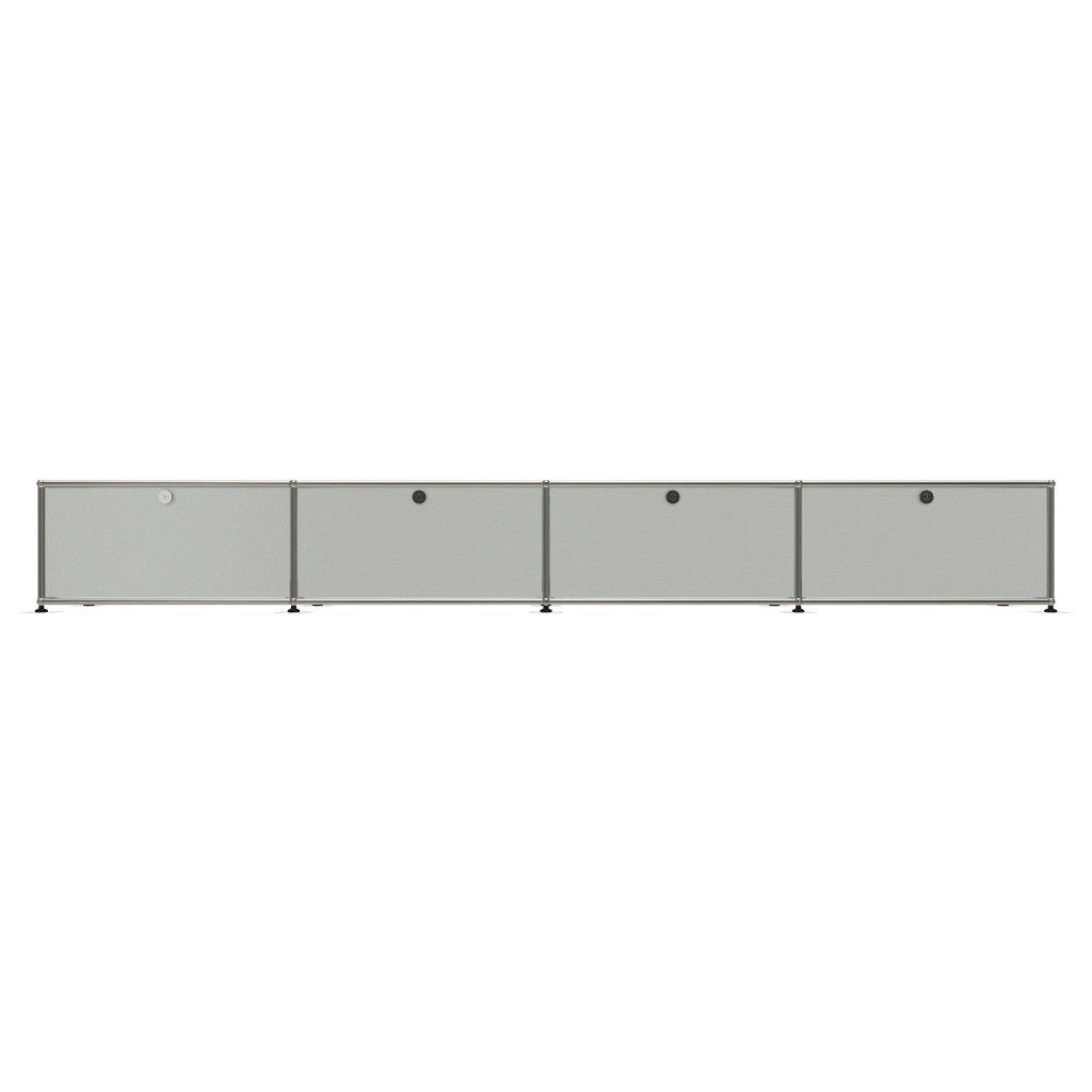 4x1 Modular Metal Sideboard with 4 doors [W(750+750+750+750)XD350XH350] by Usm #Light Gray [RAL 7035]