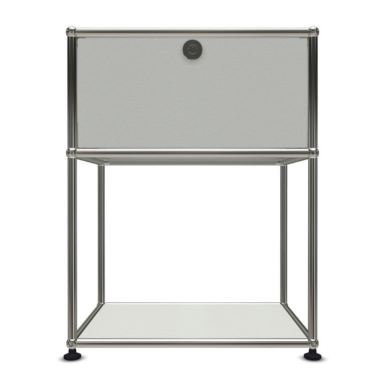 1x2 Modular Metal Sideboard with 1 top door & 1 pannel [W500XD350XH(395+250)] by Usm #Light Gray [RAL 7035]