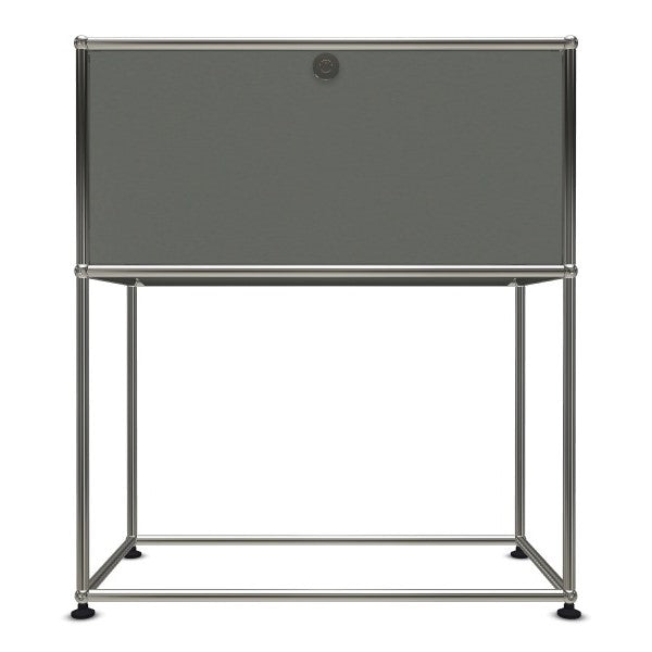 1x2 Modular Metal Sideboard with 1 top door & 0 pannel [W750XD350XH(500+350)] by Usm #USM Mid-Gray