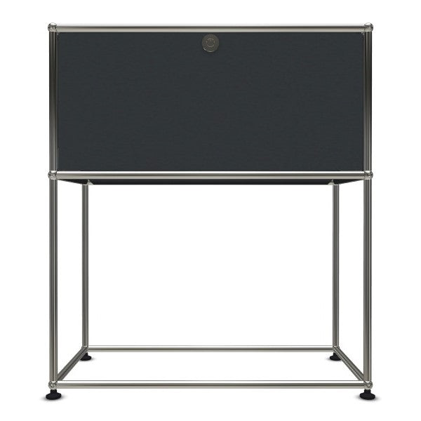 1x2 Modular Metal Sideboard with 1 top door & 0 pannel [W750XD350XH(500+350)] by Usm #Anthracite [RAL 7016]