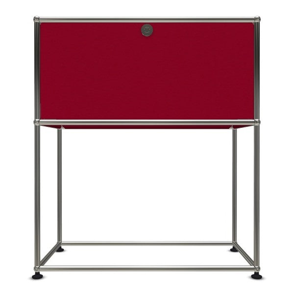 1x2 Modular Metal Sideboard with 1 top door & 0 pannel [W750XD350XH(500+350)] by Usm #USM Ruby Red