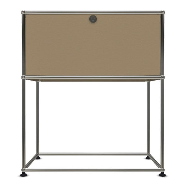 1x2 Modular Metal Sideboard with 1 top door & 0 pannel [W750XD350XH(500+350)] by Usm #USM Beige