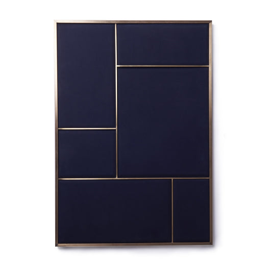 Nouveau Pin Notice Board Large by Please wait to be seated #Brass/Navy Blue