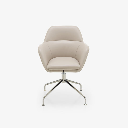 Amédée Carver leather chair central pedestal by Ligne Roset