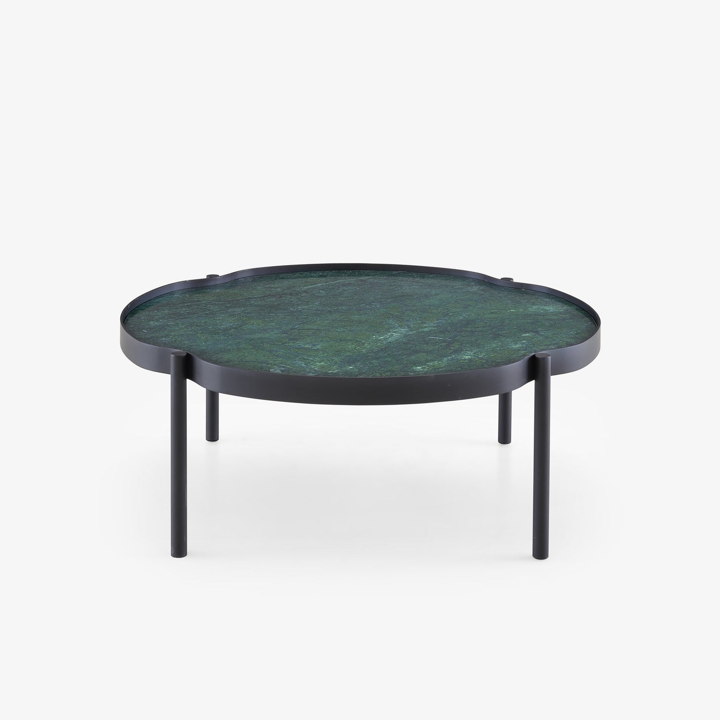 MALLEA - Round metal coffee table with granite top