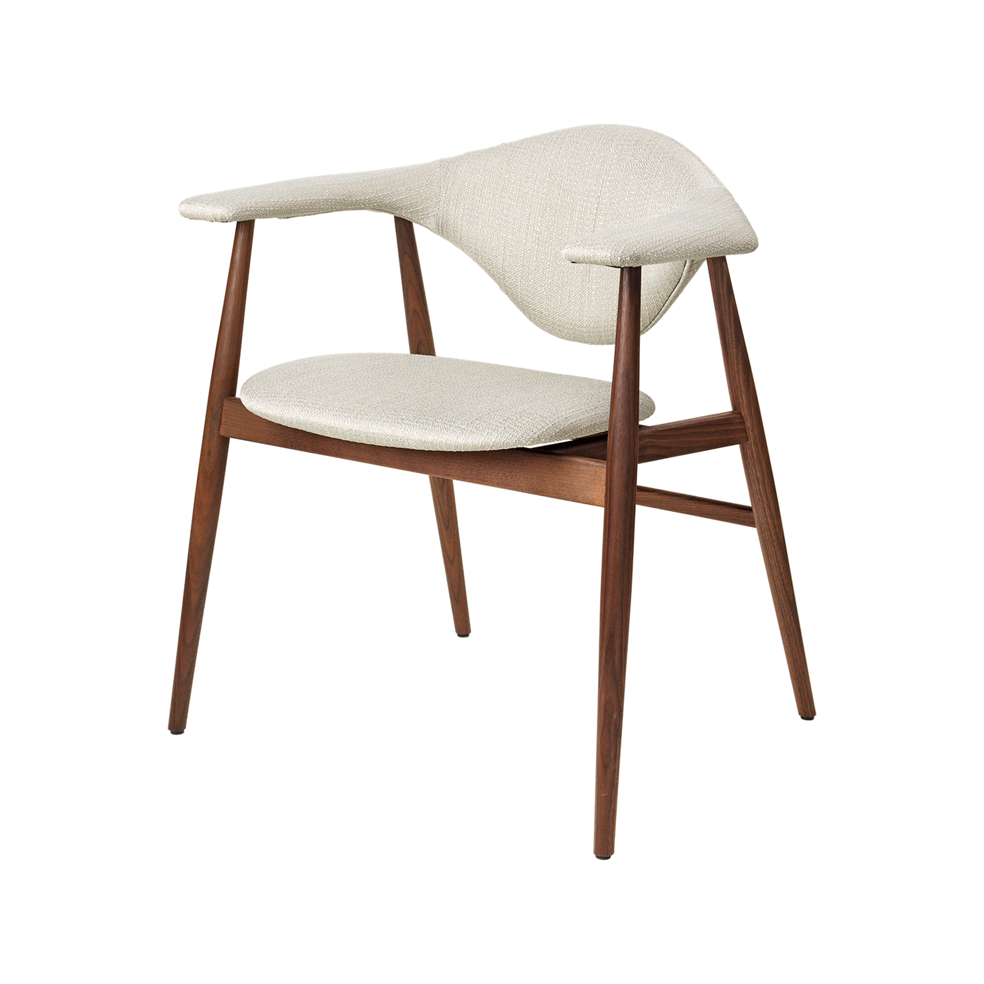Masculo Dining Chair Upholstered by GUBI #Eero Special FR 106 With Legs In Walnut
