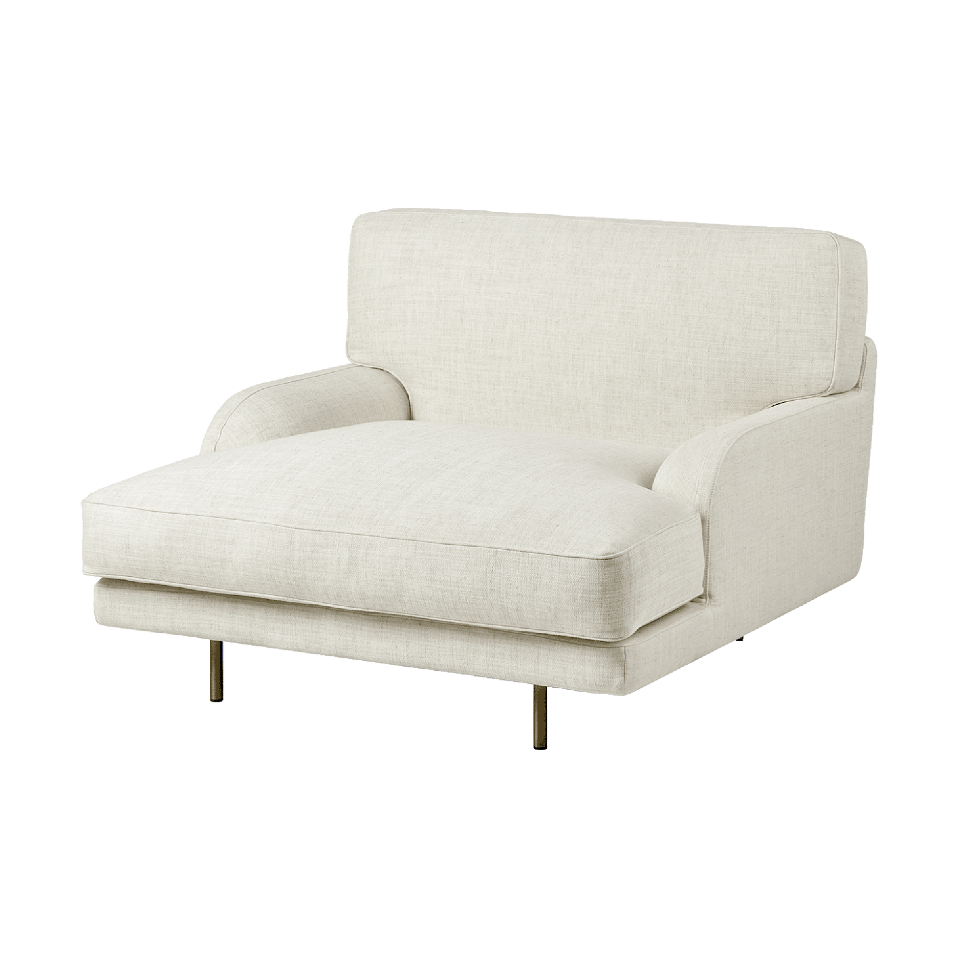 Flaneur Armchair by GUBI #Upholstered in Indianskop 15 with Legs in Antique Brass