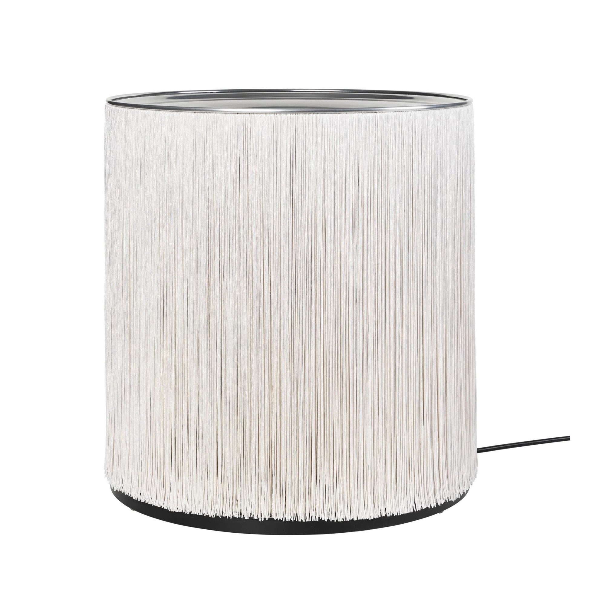 Model 597 Floor Lamp by GUBI #Polished Aluminum/Cream Fringe