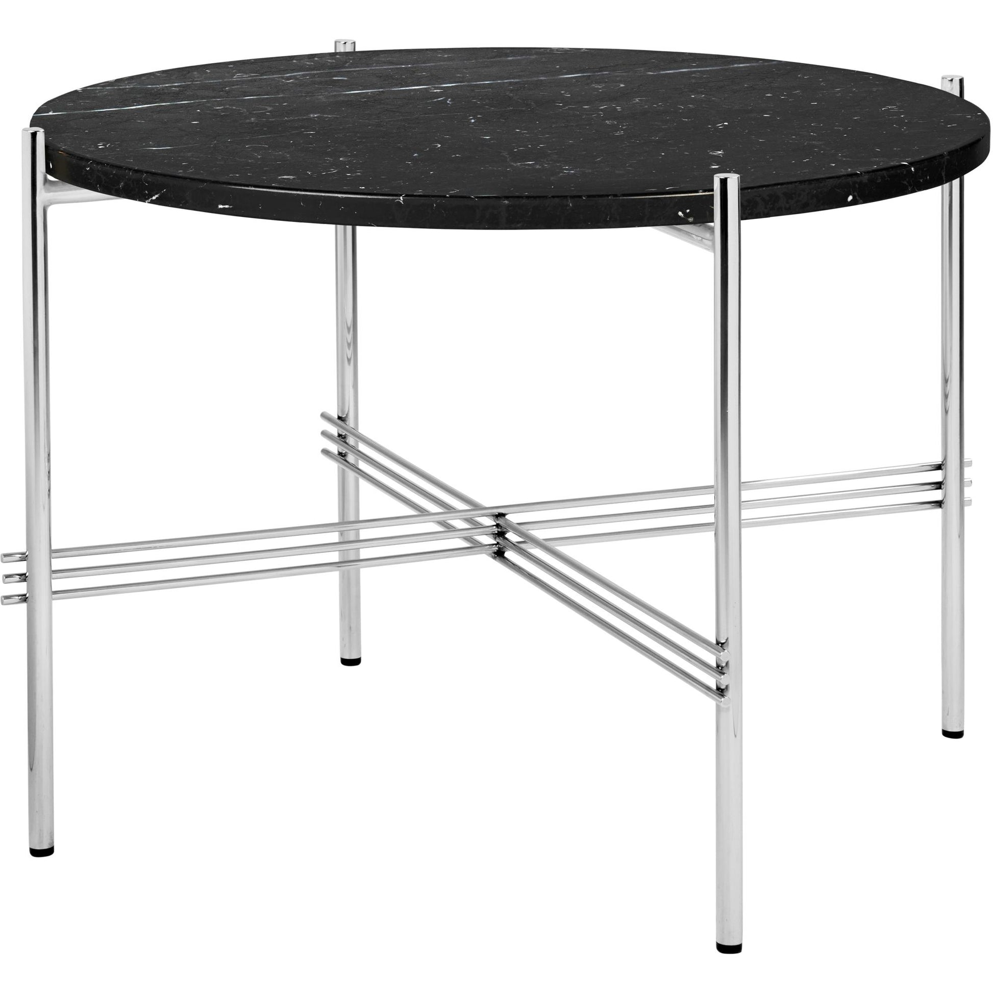 TS Coffee Table Round Ø55 by GUBI #Polished Steel/Black Marquina Marble